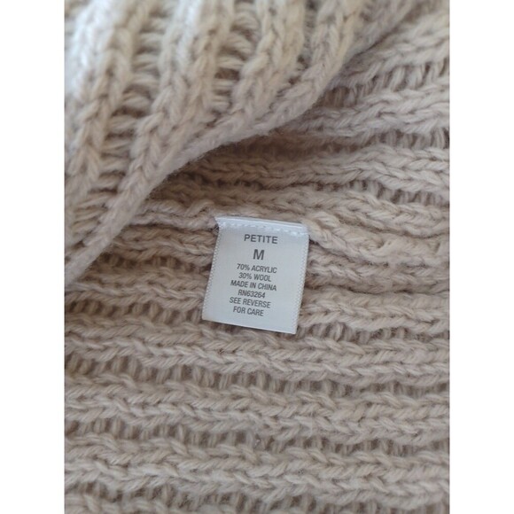 Dressbarn chunky knit woolblend cardigan sweater MPetite big button boho retro - Picture 7 of 12